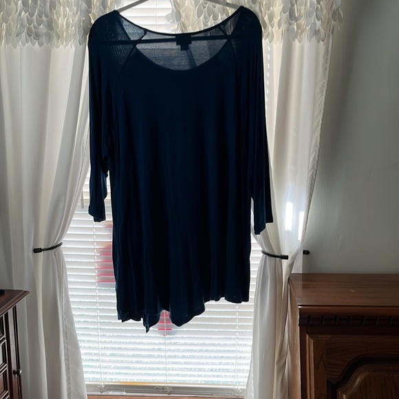 Dressy blue top with rhinestones at that line size 2X a Jacqueline Smith - Picture 3 of 4